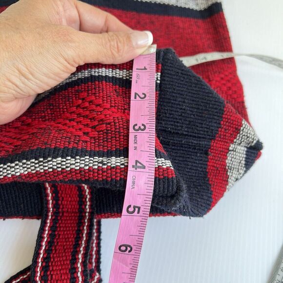 Houston Texans NFL Unisex Mexican Falza Blanket Drawstring Backpack Red / Navy - Picture 8 of 10